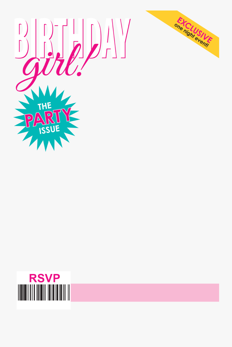 Clip Art Movie Night Invitation Templates - Birthday Magazine Cover Template, Transparent Clipart