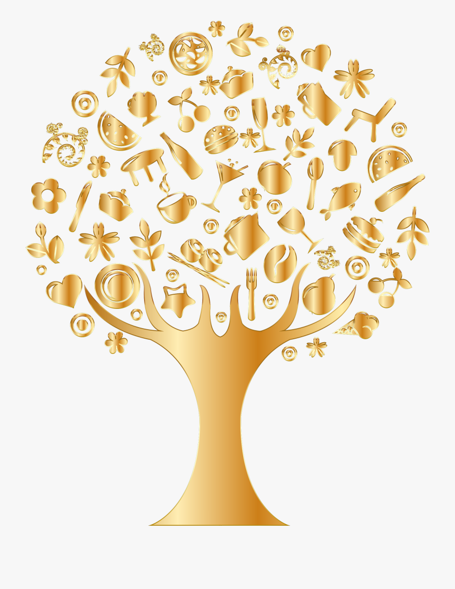 Gold Abstract Tree No - Golden Tree Transparent Background, Transparent Clipart