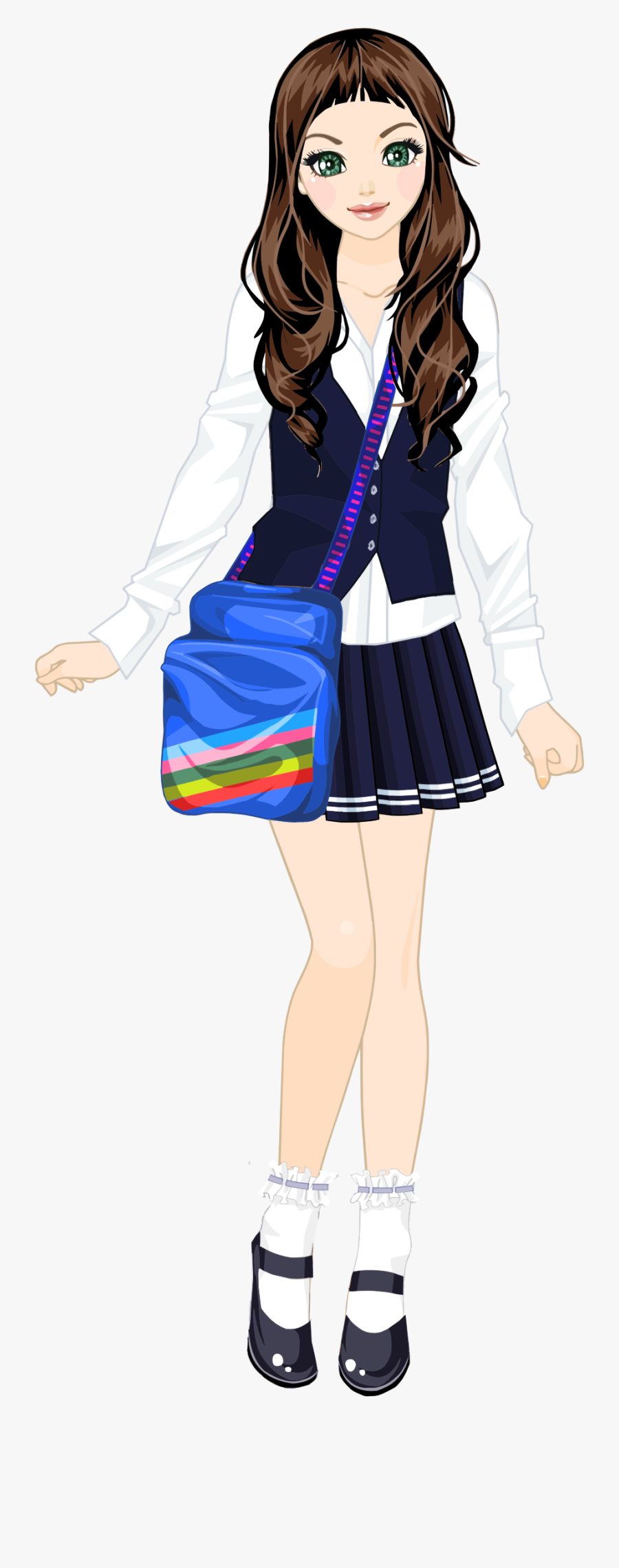 Transparent Little Girls Clipart - Teenage School Girl Clipart, Transparent Clipart