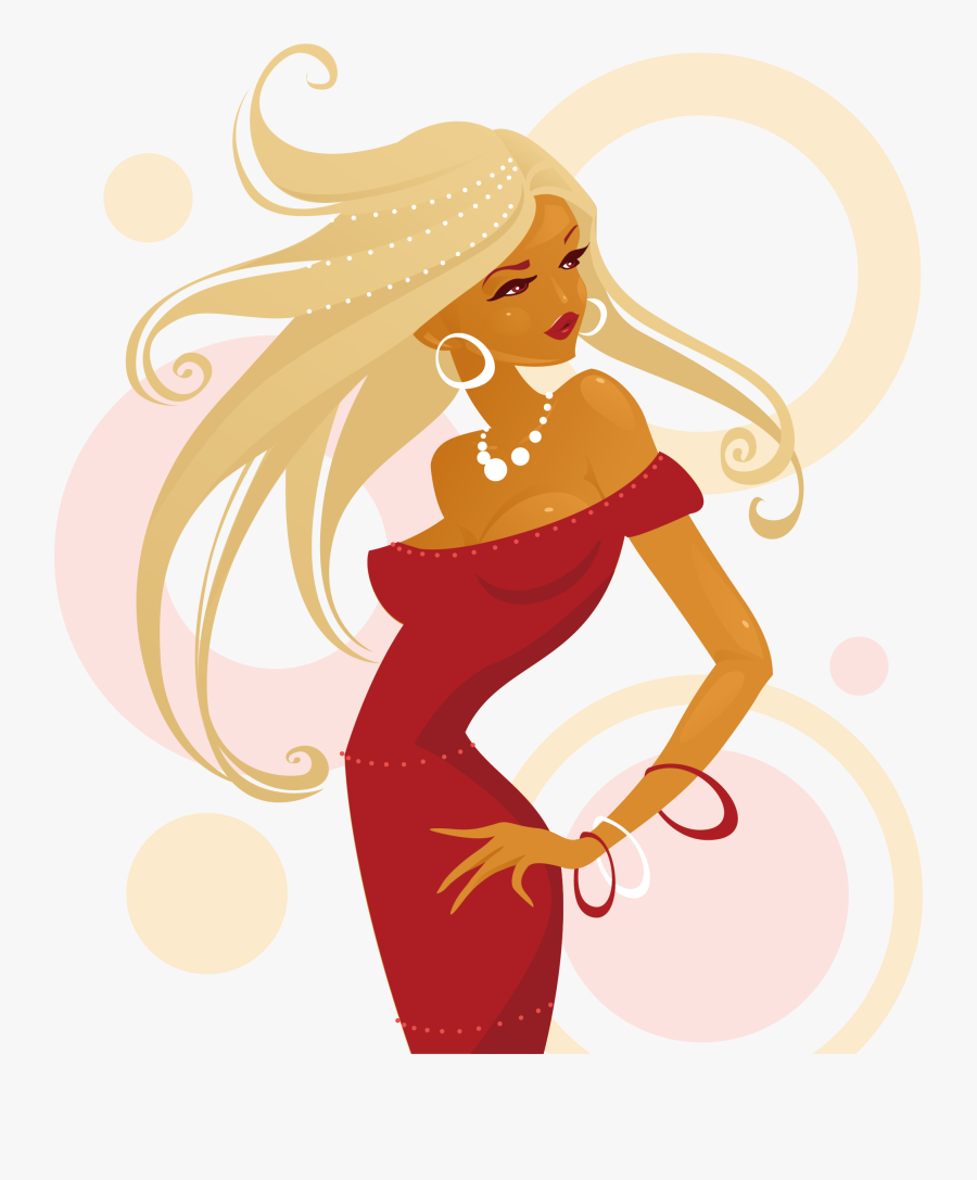 Fashion Clipart Popular Girl - Dress Design Visiting Card, Transparent Clipart