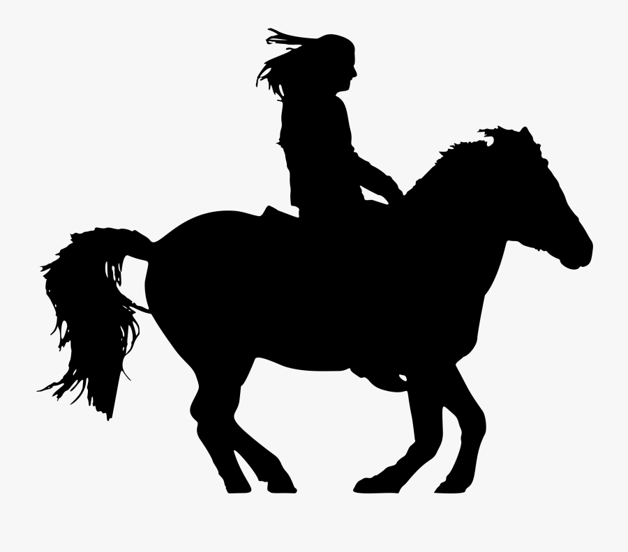 19 Cowgirl Riding Horse Graphic Royalty Free Huge Freebie - Horse And Rider Silhouette, Transparent Clipart