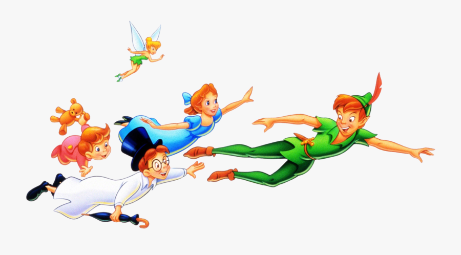 Peter, Wendy, Michael, John, And Tinkerbell - Peter Pan Png Transparent, Transparent Clipart