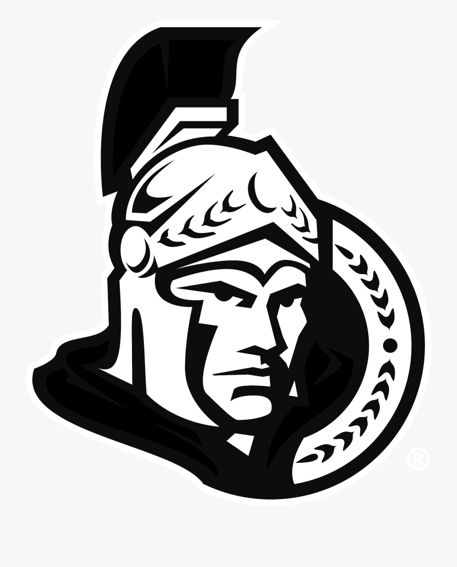 Ottawa Senators Logo Black And White, Transparent Clipart