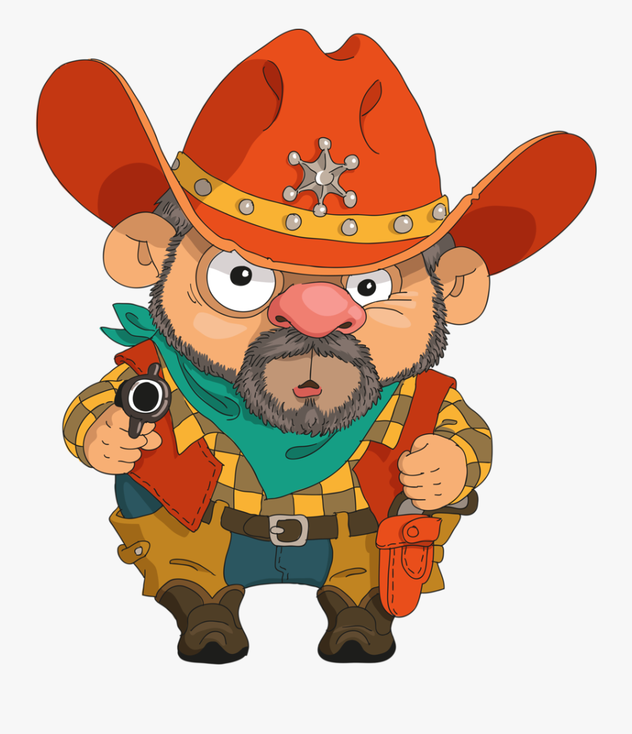 Cowboy E Cowgirl Children Clipart, Cowboy Draw, Art - Illustration, Transparent Clipart