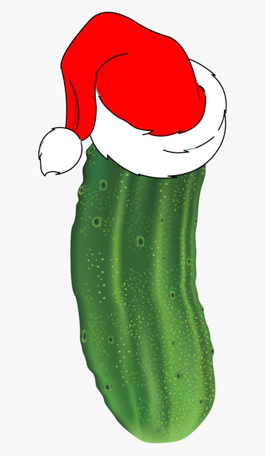 Christmas Pickle Clipart - Pickle With Santa Hat, Transparent Clipart