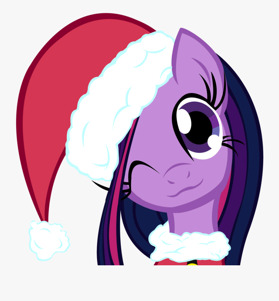 Twilight Sparkle Chrismas Pony - My Little Pony Santa Hat, Transparent Clipart