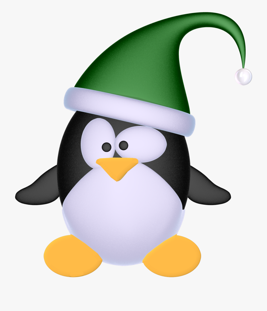Penguin Illustration, Green Hats, Fauna, Linux, Christmas - Penguin With Green Hat Clipart, Transparent Clipart