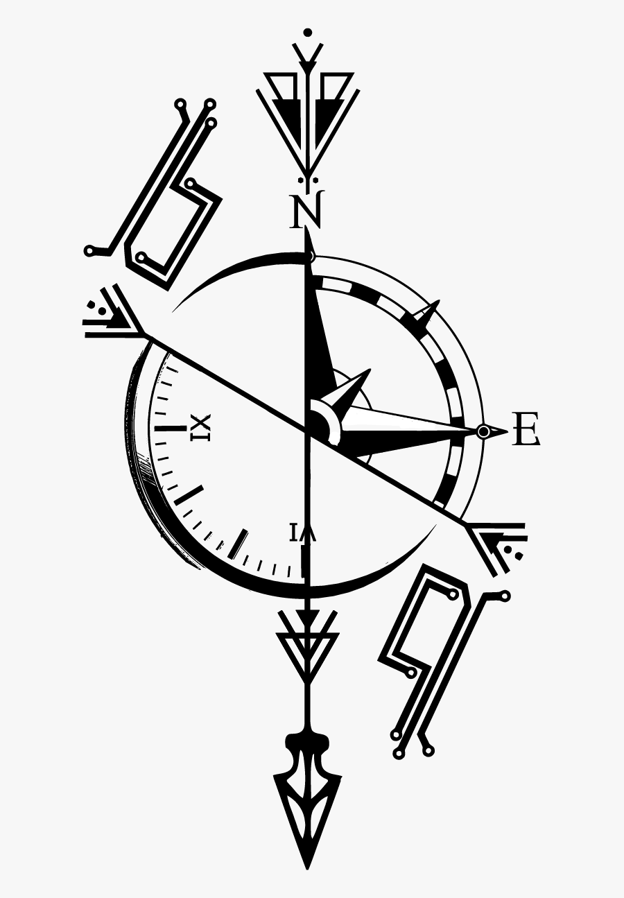 Second Star To The Right Peter Pan Compass Clipart - Diseños De Tatuajes En Papel, Transparent Clipart