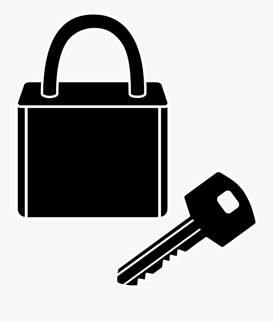 Lock And Key Silhouette - Clip Art, Transparent Clipart