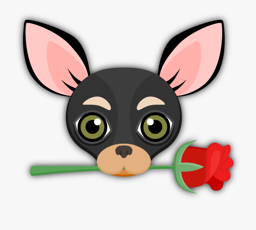 Transparent Mexican Tacos Clipart - Chihuahua Emoji Black Grey, Transparent Clipart
