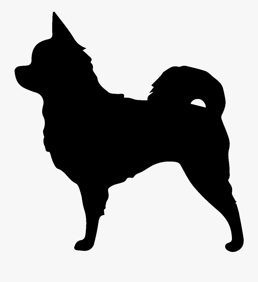 Long-haired Chihuahua Pomeranian Papillon Dog Clip - Chihuahua Dog Png Black, Transparent Clipart