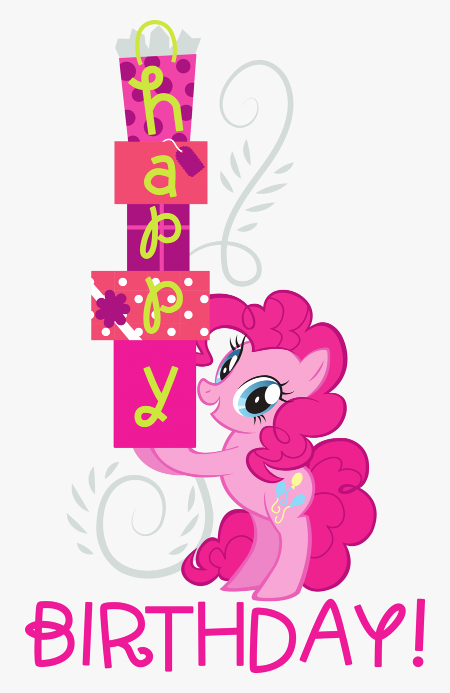 Rainbow Little Pony Wedding Pinkie Pie Dash - My Little Pony Happy Birthday Card, Transparent Clipart