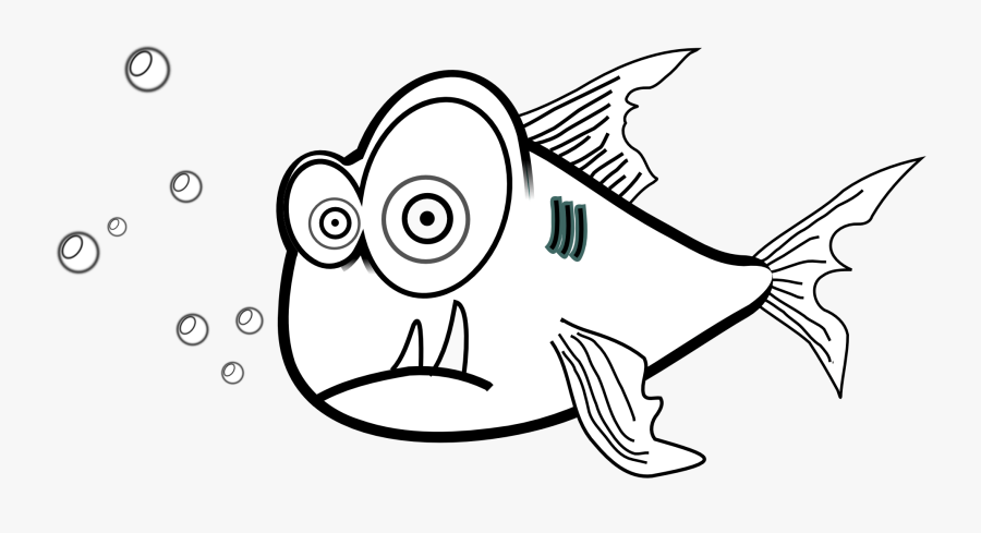 Keys Clipart Colouring Page - Black And White Piranha, Transparent Clipart