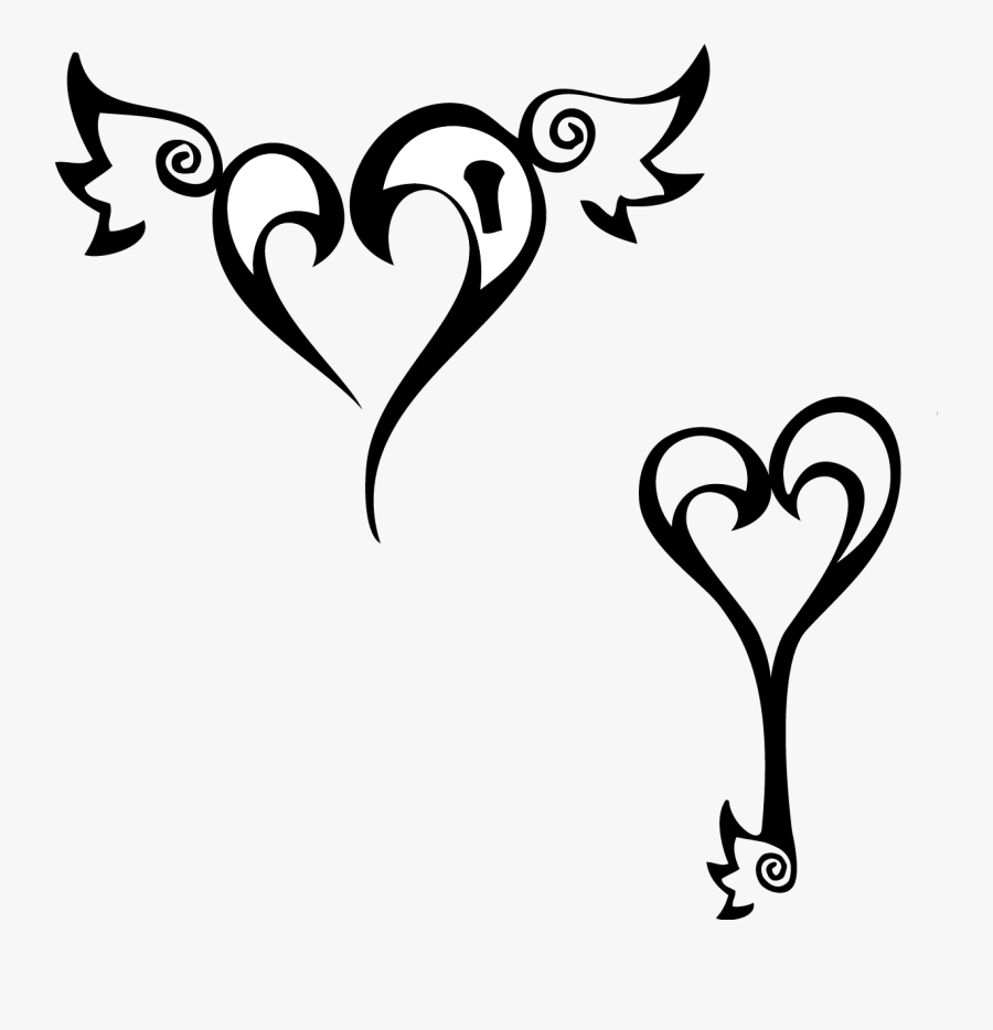 Collection Of Free Drawing Love Key Download On Ui - Tattoo Tribal Heart Simple, Transparent Clipart