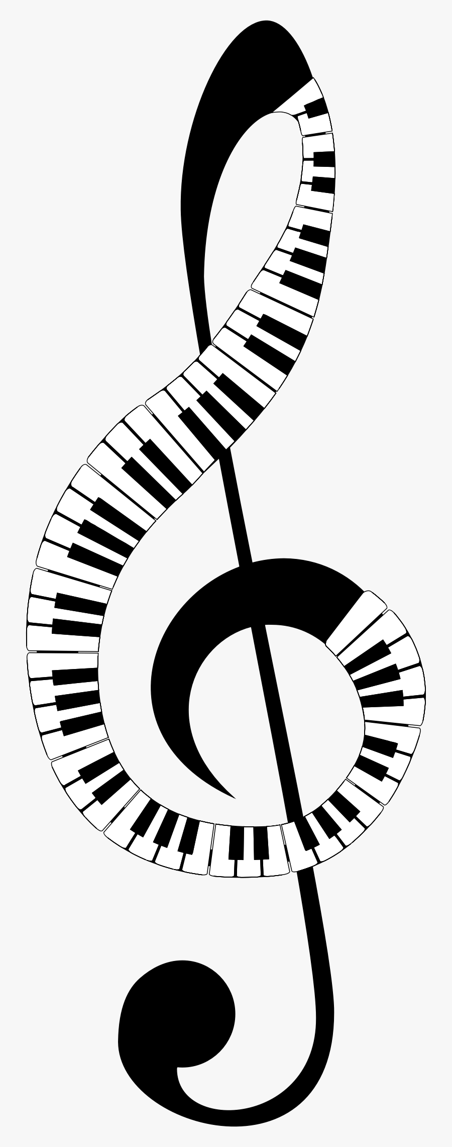 Clef Keyboard Recreation With - Transparent Background Treble Clef Clipart, Transparent Clipart
