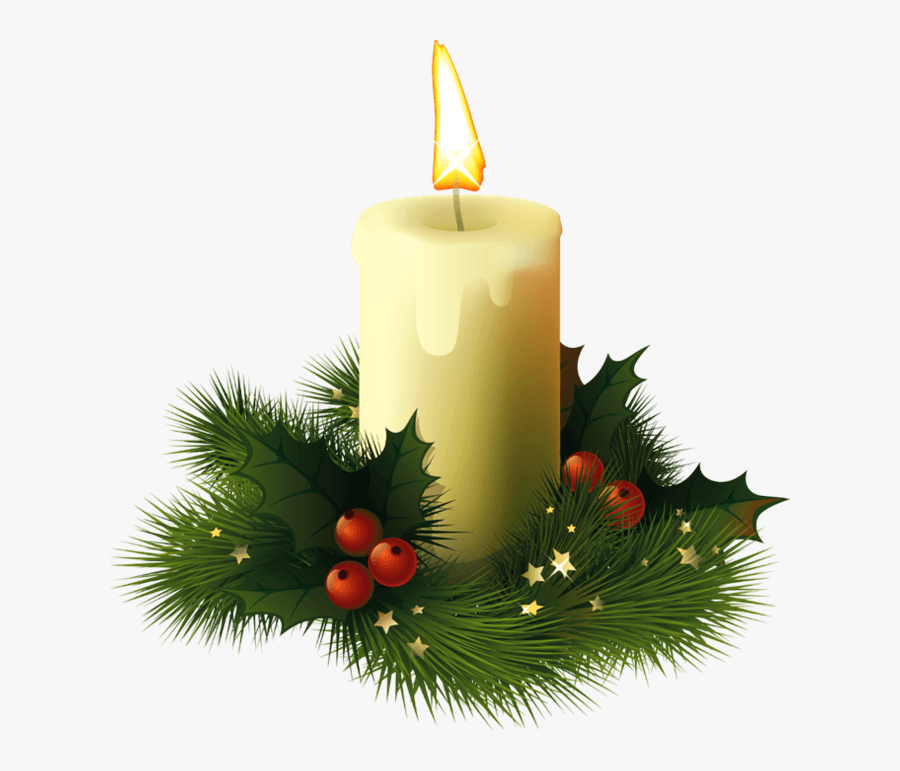 Christmas Candle Transparent Png - White Christmas Candles Png, Transparent Clipart