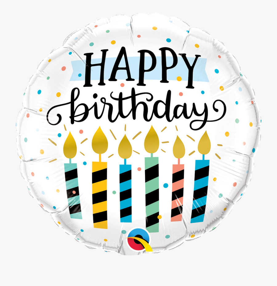 Happy Birthday Candles Balloon- - Happy Birthday Con Globos Y Velas, Transparent Clipart