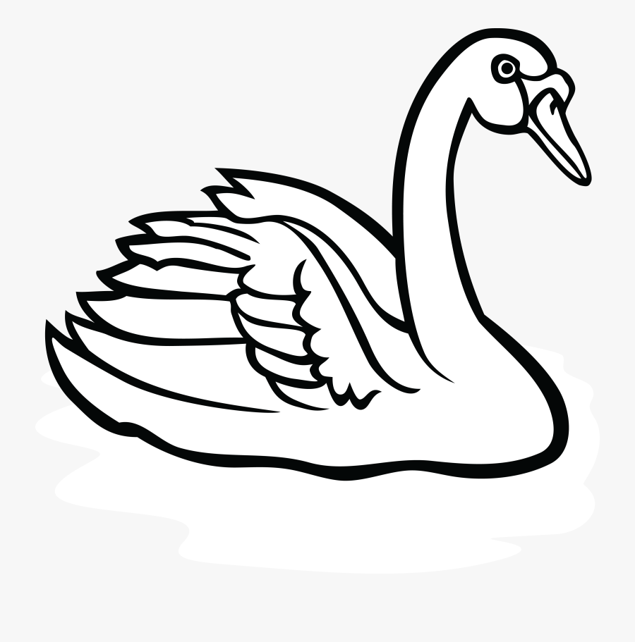 Free Clipart Of A Swan - Clip Art Black And White Swan, Transparent Clipart