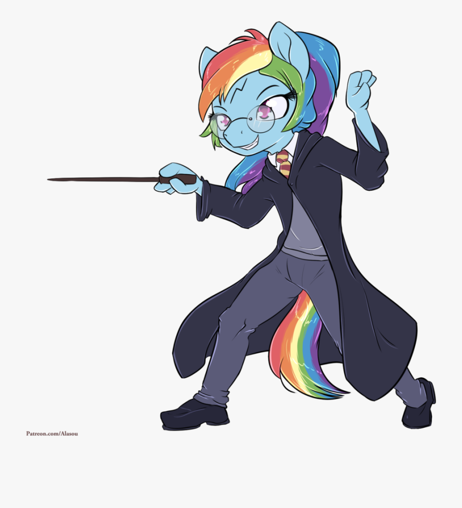 Pin Harry Potter Wand Clipart - Rainbow Dash Harry Potter, Transparent Clipart