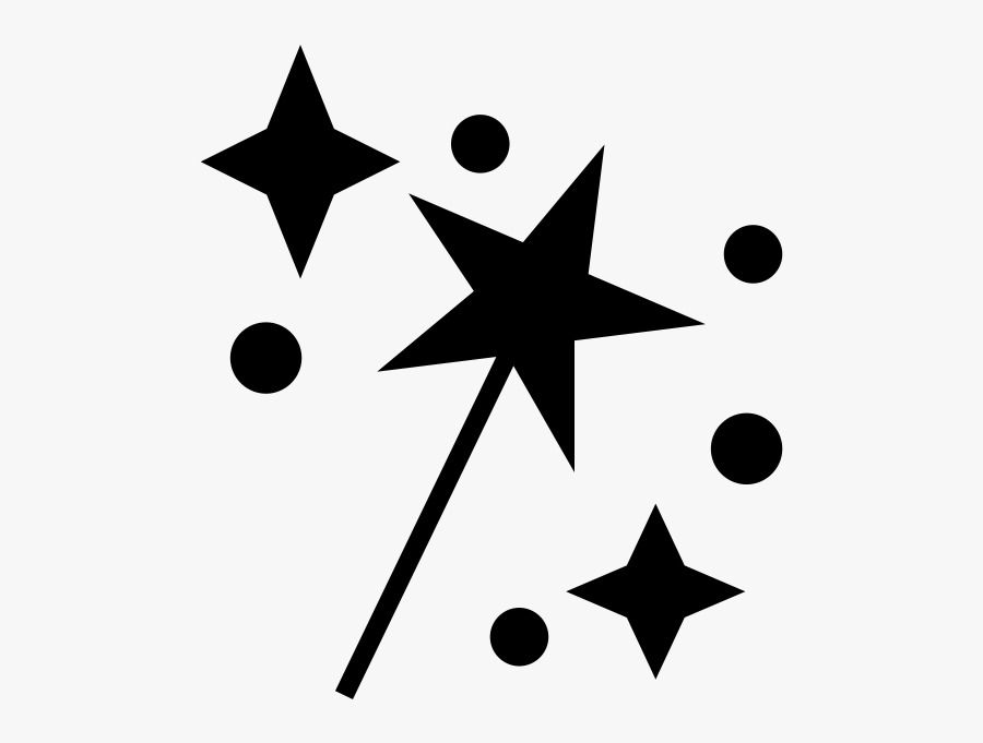 Magic Wand Rubber Stamp - Tri Star, Transparent Clipart