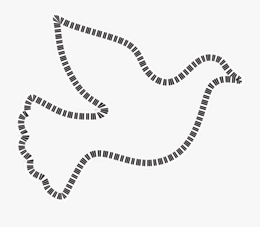 Peace Dove Piano Keys Clip Arts - Dove Sign, Transparent Clipart