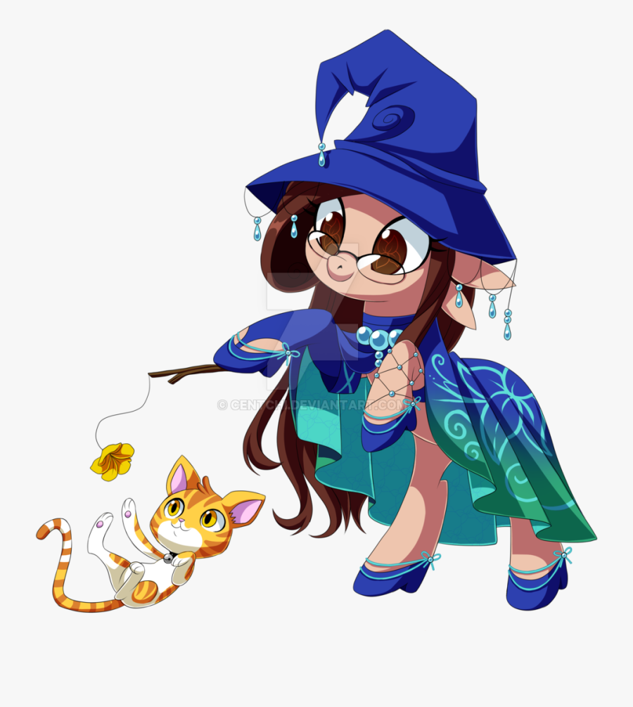Centchi, Cat, Clothes, Dress, Hat, Magic Wand, Obtrusive - Cartoon, Transparent Clipart