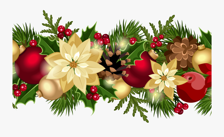 Poinsettia Clipart Xmas Decoration - Transparent Christmas Frame Clipart, Transparent Clipart