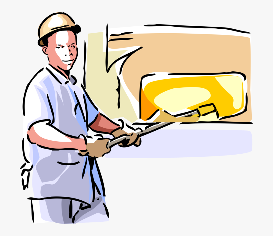 Vector Illustration Of Baker Bakes Fresh Bread Loaves, Transparent Clipart