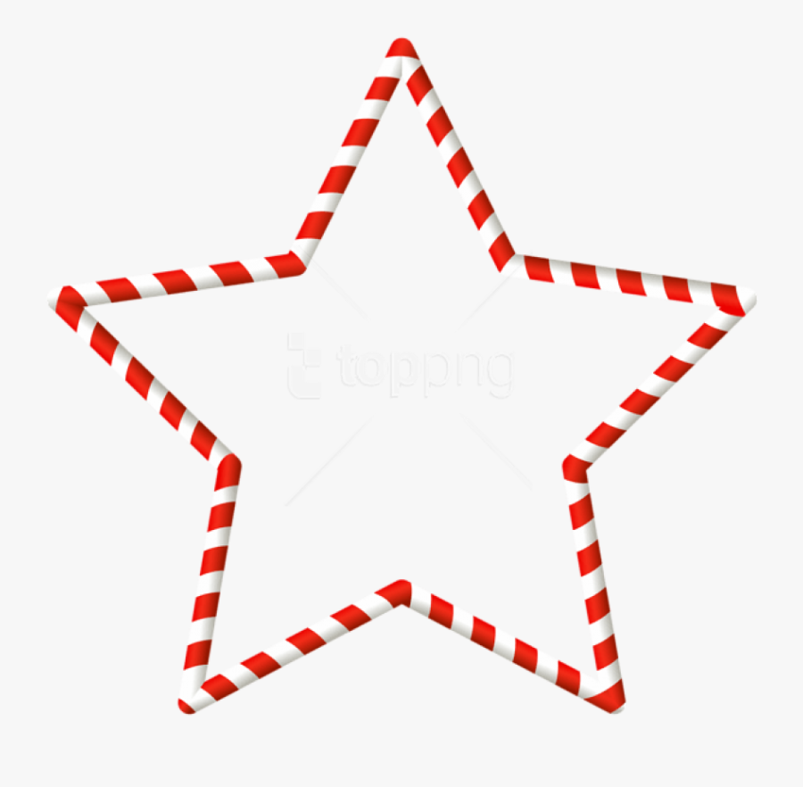 Christmas Candy Cane Star Border Png - Candy Cane Border Tag, Transparent Clipart