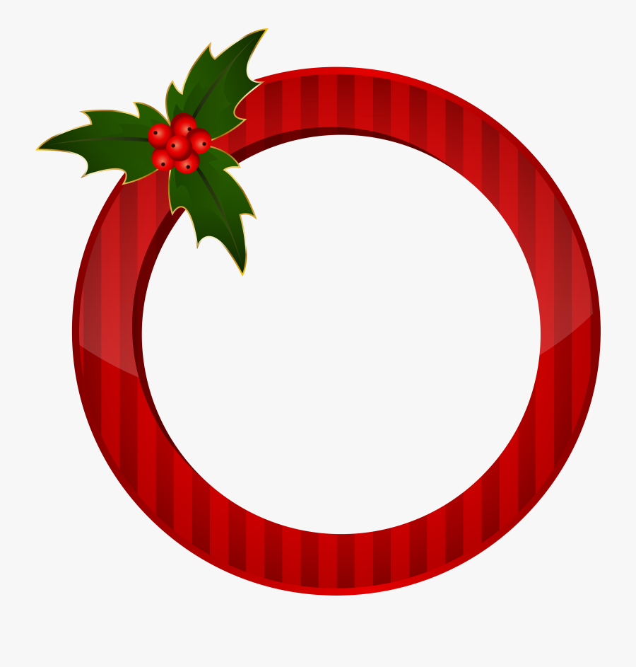 Christmas Round Red Frame Transparent Image, Transparent Clipart