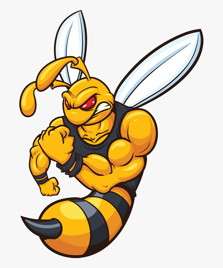 Clip Art Cartoon Hornets - Angry Cartoon Bee, Transparent Clipart
