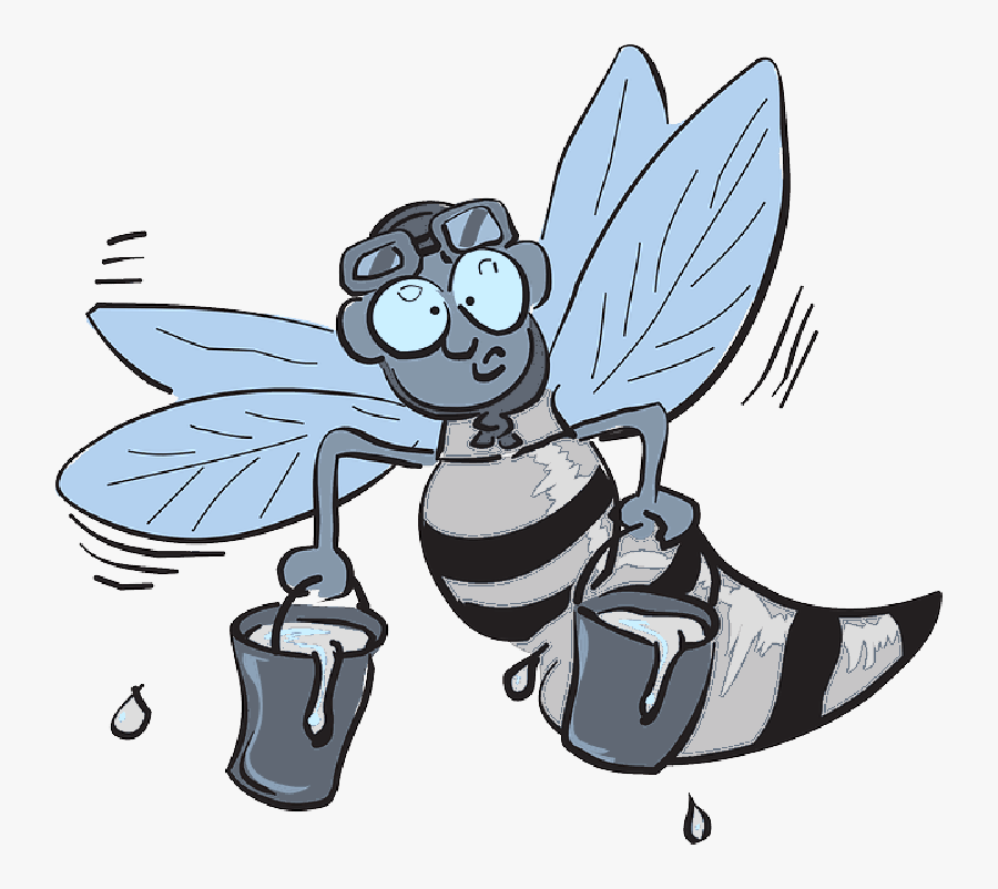 Honey, Cartoon, Bee, Flying, Wings, Insect, Buckets - Clipart Animation, Transparent Clipart