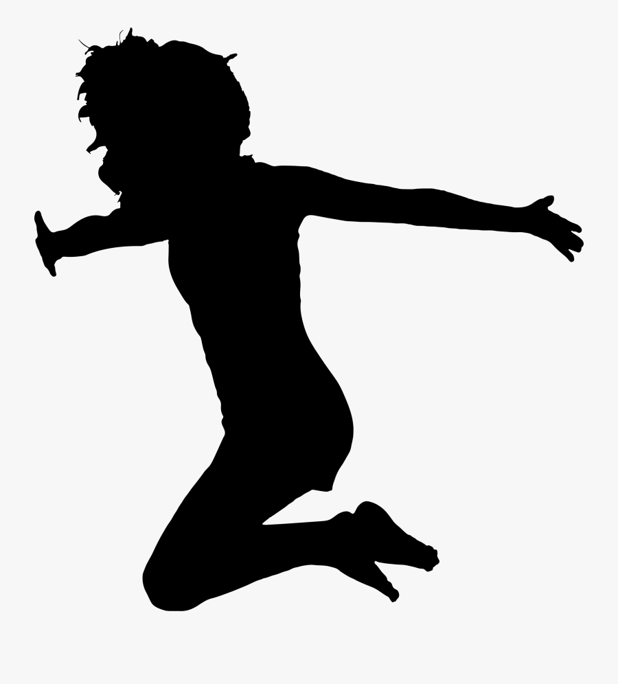 Clipart - Jumping For Joy Silhouette, Transparent Clipart