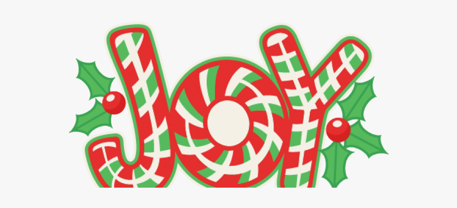 Joy Lettering Cliparts - Christmas Candy Cane Clipart, Transparent Clipart