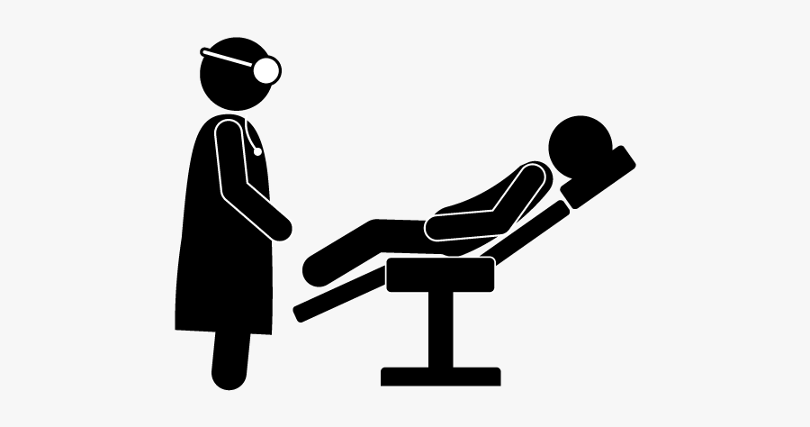 Doctor Patient Illness Free Illustrations Material - Doctor And Patient Clipart Black And White, Transparent Clipart