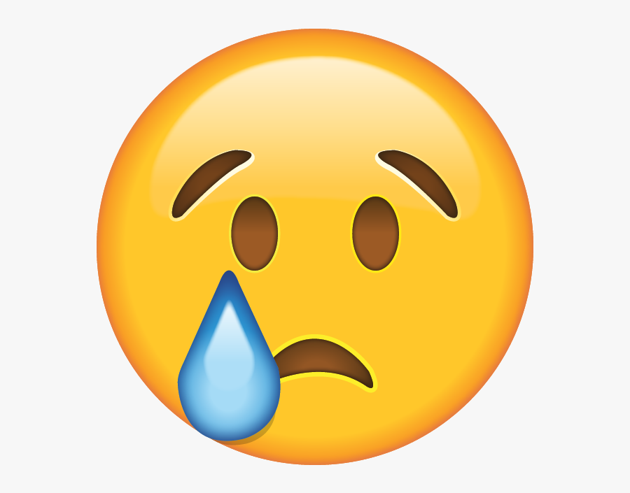 Emoticon Of Smiley Face Tears Crying Joy - Sad Face Emoji Png, Transparent Clipart