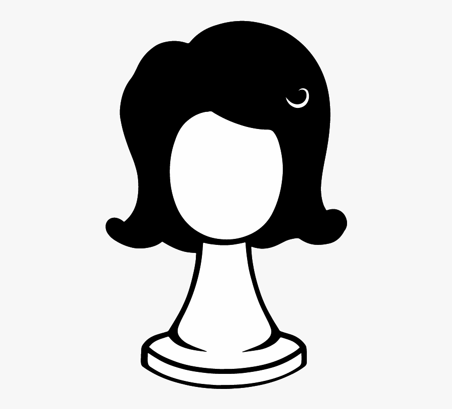 Clip Art Black And White Wig, Transparent Clipart