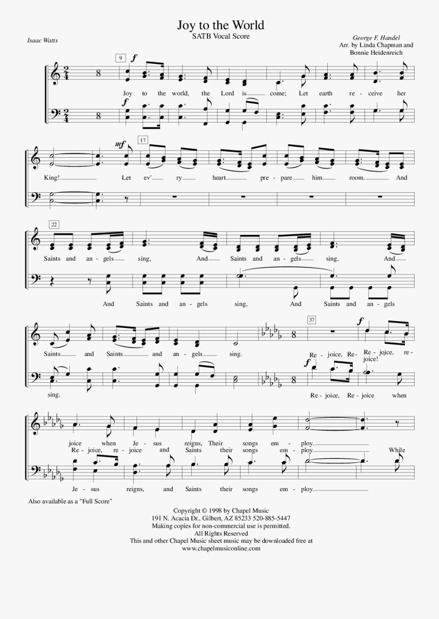 Joy To The World By Bonnie Heidenreich - Joy To The World Original Music, Transparent Clipart