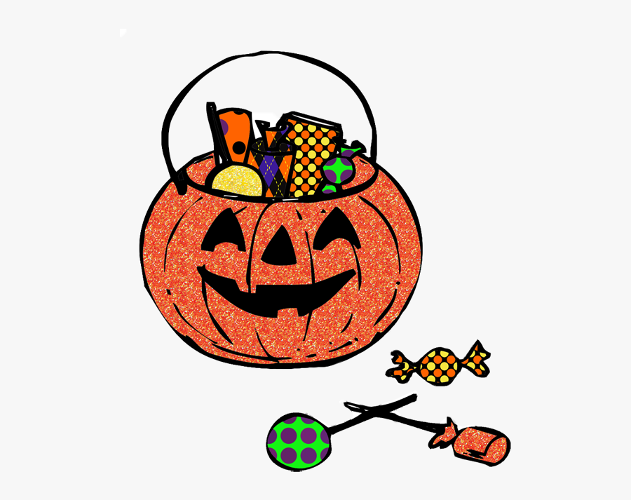 Halloween Clip Art 2018- Dr - Pumpkin With Candy Clipart, Transparent Clipart