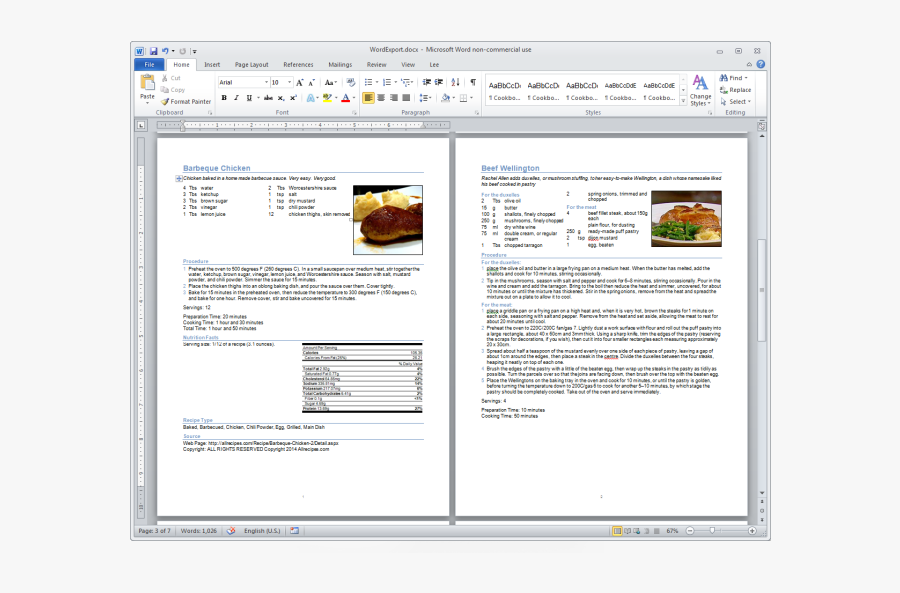 Clip Art Recipe Binder Template - Word 2010, Transparent Clipart