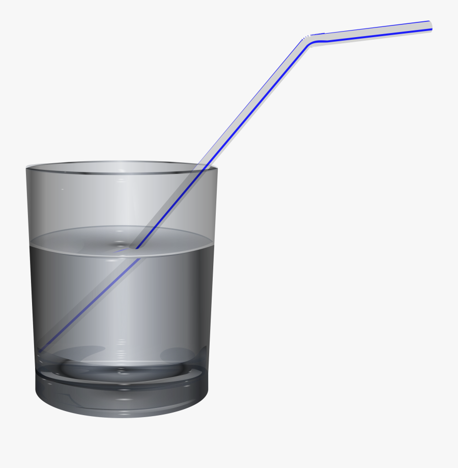 Glass Of Water - Glass Of Water With A Straw, Transparent Clipart