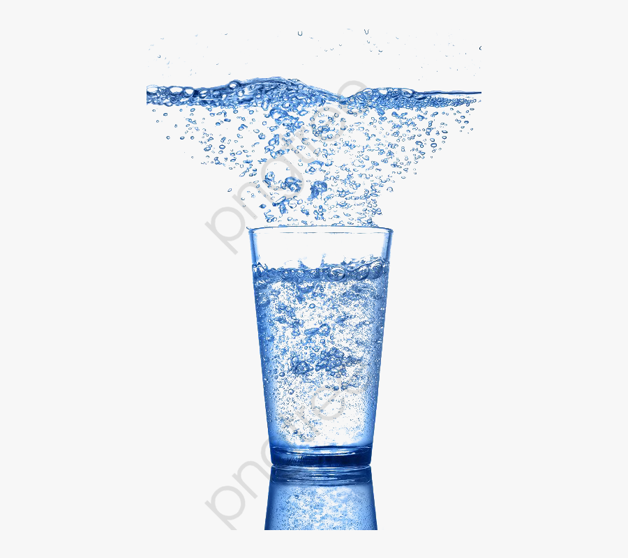 Blue Water Glass Bubble - Glass Of Water Transparent Background, Transparent Clipart
