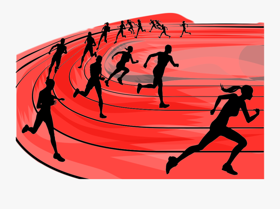 Hd Runners On A Race Track - Silhouette Runner, Transparent Clipart