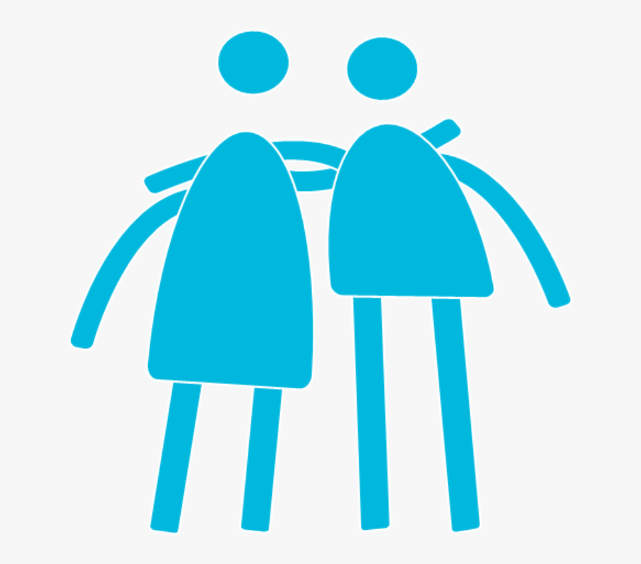 Two Characters With Arms Around Each Other - Carers Clip Art, Transparent Clipart