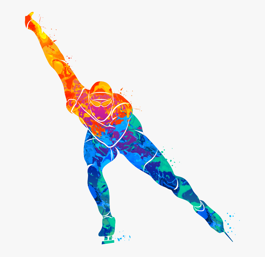Distances Are Shorter Than In Long-track Racing, With - 스케이트 타는 사람, Transparent Clipart