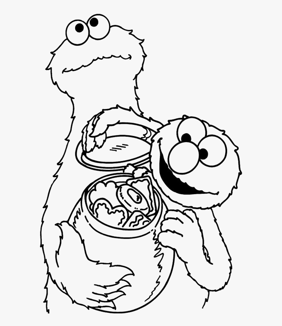 Happy Cookie Monster Clipart - Cookie Monster Elmo Coloring Pages, Transparent Clipart