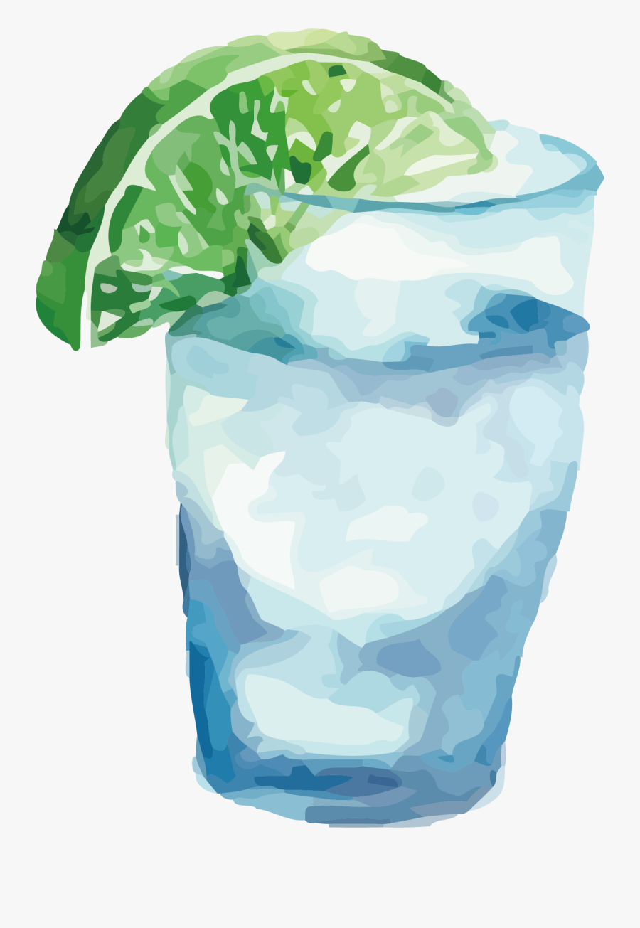 Transparent Frozen Drink Clipart - Drinking Water Watercolor, Transparent Clipart