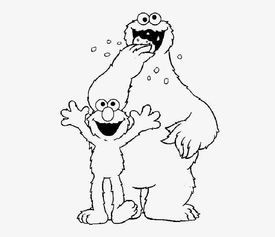Cookie Monster And Elmo Coloring Pages - Elmo And Cookie Monster Coloring Pages, Transparent Clipart