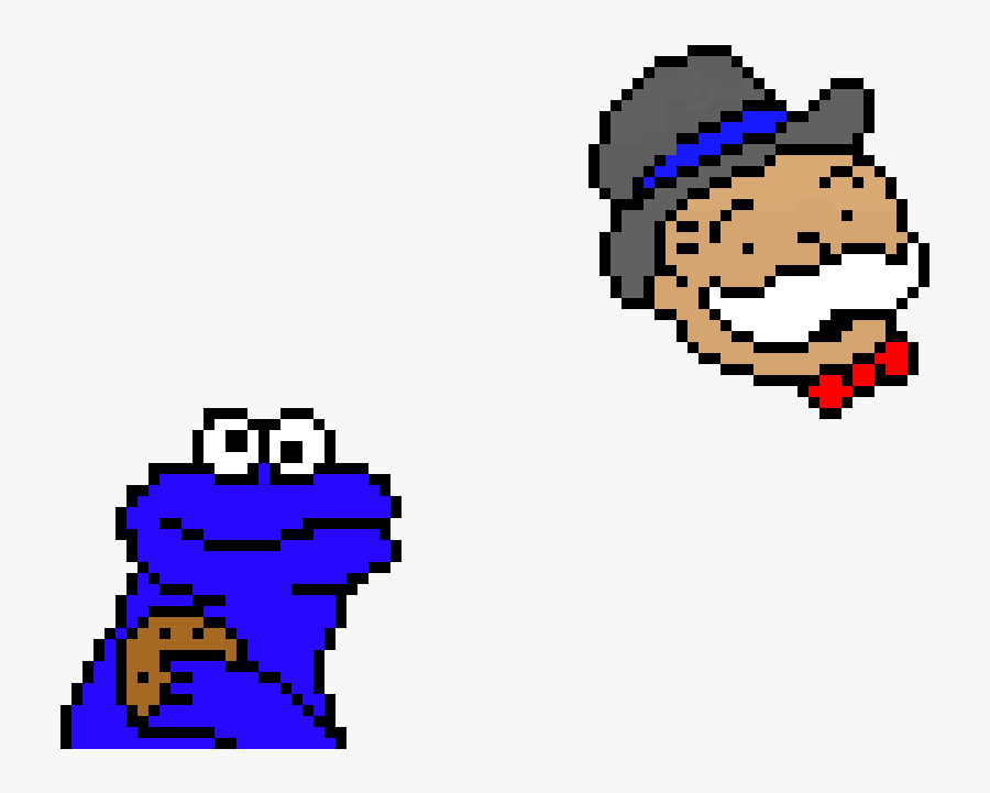 Cookie Monster And Monopoly - Monster Pixel Art Minecraft, Transparent Clipart