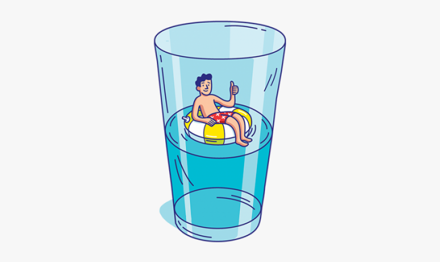 Glass Of Water Clipart Two - Half Glass Water Png, Transparent Clipart